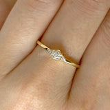0.3ct Round Cut Moissanite Minimalist Engagement Ring 14k Yellow Gold Plated