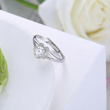 0.6ct Round Cut Diamond Engagement Ring 14k White Gold Finish Floral Solitaire