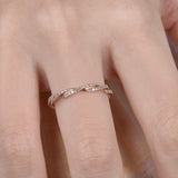 Infinity Design Wedding Ring Band 1.2ct Round Cut Diamond 14k Rose Gold Finish