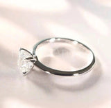 0.5ct Princess Simulated Diamond Solitaire Minimalist Ring 14k White Gold Plated