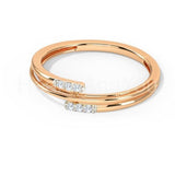 0.2ct Round Cut Moissanite Bypass Split Women Wedding Band 14k Rose Gold Plated