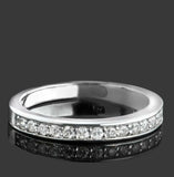 1ct Round Cut Diamond Wedding Band Channel Set Half Eternity 14k White Gold Over