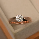 1.7ct Engagement Ring Round Cut Diamond Solitaire Design 14k Rose Gold Finish