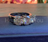 2.1ct Round Cut Moissanite Three Stone Engagement Ring 14k Yellow Gold Plated