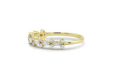 Half Eternity Wedding Band 1ct Marquise Round Cut Diamond 14k Yellow Gold Finish