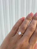 1Ct Oval Cut DVVS1 Diamond Petite Solitaire Engagement Ring 14K Rose Gold Finish