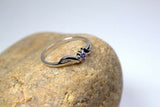 0.2ct Engagement Ring Round Cut Blue Tanzanite Solitaire 14k White Gold Finish
