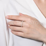 0.45ct Round Cut Moissanite Half Eternity Wedding Band 14k White Gold Plated