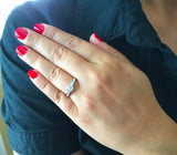 Accents Solitaire Engagement Ring 1.6ct Round Cut Diamond 14k White Gold Finish