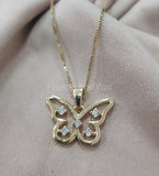 0.5ct Round Cut Moissanite Butterfly Pendant 14k Yellow Gold Plated NO CHAIN