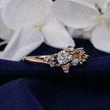 2.1ct Round Cut Diamond Engagement Ring 14k Rose Gold Finish Unique Stackable