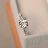 1ct Engagement Ring Round Cut Morganite Twisted Infinity 14k White Gold Finish