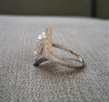 2Ct Emerald Cut Diamond Rhombus Vintage Halo Engagement Ring 14K White Gold Over