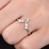 0.7ct Marquise Cut Peach Morganite Crown Minimalist Ring 14k White Gold Finish