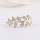 1.5ct Round Yellow Sapphire Engagement Ring Floral Leaf Vine 14k White Gold Over