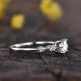 0.7ct Engagement Ring Round Cut Diamond Five Stone Design 14k White Gold Finish