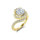 Swirl Twist Solitaire Engagement Ring 2ct Round Cut Diamond 14k Rose Gold Finish