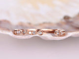 Open Milgrain Eternity Wedding Ring Band 1ct Round Diamond 14k Rose Gold Finish