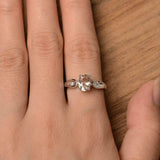 1ct Engagement Ring Oval Cut Peach Morganite Stylish Trilogy 14k White Gold Over