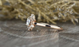 1ct Round Cut VVS1 Diamond Engagement Ring 14k Rose Gold Finish Floral Solitaire