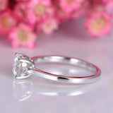 1.2ct Round Cut Diamond Engagement Ring Trilogy Solitaire 14k White Gold Finish