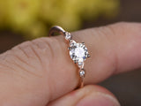 0.3ct Round Cut Diamond Vintage Solitaire Engagement Ring 14k Rose Gold Finish