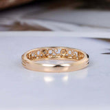 1ct Round Cut Diamond Wedding Band Filigree Half Eternity 14k Yellow Gold Finish