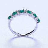 2ct Round Green Emerald Stackable Half Eternity Wedding Band 14k White Gold Over