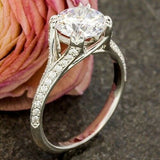 1ct Round Cut Diamond Elegant Solitaire Engagement Ring 14k White Gold Finish