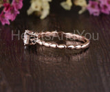 0.5ct Round Cut Moissanite Minimalist Women Engagement Ring 14k Rose Gold Plated
