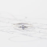 0.5ct Round Cut Moissanite Minimalist Trilogy Women Ring 14k Yellow Gold Plated