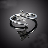 1.2ct Round Diamond Engagement Ring 14k White Gold Finish Butterfly Shape Bypass