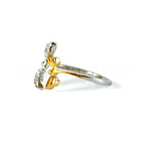 0.15ct Round Cut Moissanite Dragonfly Women Engagement Ring 14K Dual Gold Plated