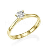 0.12ct Round Cut Moissanite Solitaire Engagement Ring 14k Yellow Gold Plated