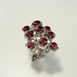 2.2ct Oval Cut Pink Ruby Cocktail Art Deco Engagement Ring 14k White Gold Finish