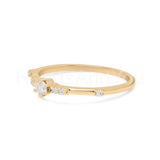 0.3ct Round Cut Moissanite Petite Stackable Wedding Band 14K Yellow Gold Plated