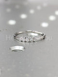 0.3ct Round Cut Moissanite Bezel Set Minimalist Women Ring 14k White Gold Plated
