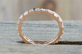 0.5ct Baguette Cut Diamond Wedding Band 14k Rose Gold Finish Channel Set Dainty