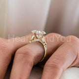 0.3ct Asscher Cut Simulated Diamond Antique-Inspired Ring 14k Yellow Gold Plated