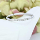 0.3ct Round Cut Moissanite Minimalist Women Wedding Band 14K White Gold Plated