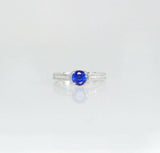 1ct Round Cut Blue Sapphire Engagement Ring 14k White Gold Over Accent Solitaire