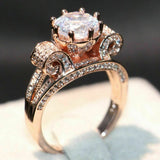 2.5ct Round Cut Diamond Engagement Ring 14k Rose Gold Over Stackable Split Shank