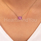 2ct Emerald Simulated Sapphire Solitaire Pendant Chain 14k Yellow Gold Plated