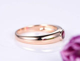 0.5ct Engagement Ring Oval Cut Pink Ruby Bezel Set Solitaire 14k RoseGold Finish