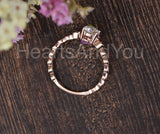 0.5ct Round Cut Moissanite Minimalist Women Engagement Ring 14k Rose Gold Plated