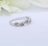 0.4ct Round Diamond Wedding Band Filigree Vintage Inspired 14k White Gold Finish