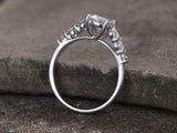 2.4ct Engagement Ring Round Cut Diamond Solitaire With Accent 14k WhiteGold Over