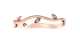 0.1ct Round Cut Moissanite Wave Design Women Wedding Band 14k Rose Gold Plated