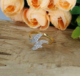 1.6ct Round Cut Diamond Engagement Ring Dual Dolphin Fish 14k Yellow Gold Finish