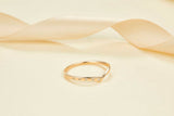 0.03ct Round Cut VVS1D Diamond Wedding Band Ring Minimalist 14k Yellow Gold Over
